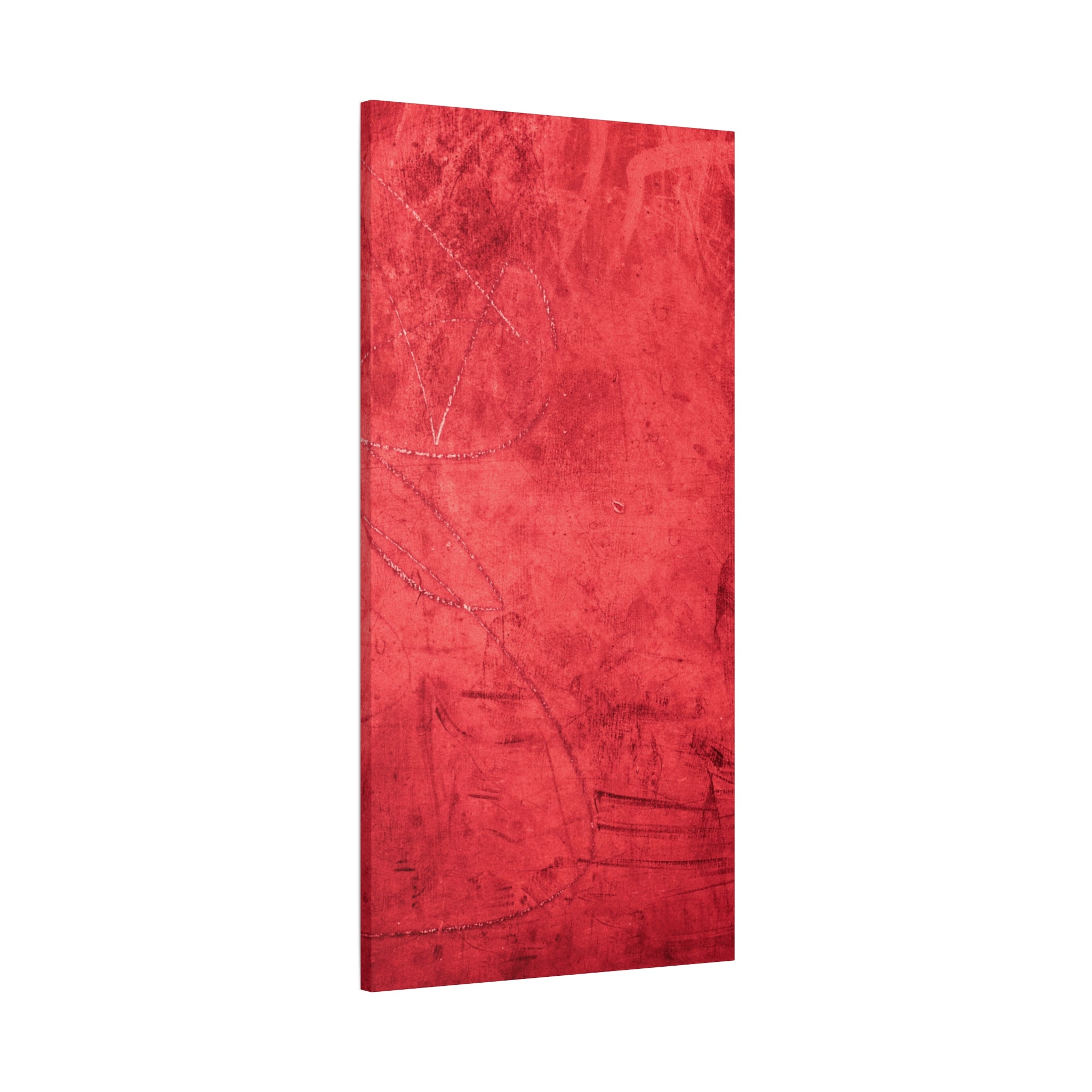 Red Grunge Texture Wall Art – Industrial Abstract Canvas Print with Scratched Surface for Bold Modern Spaces
