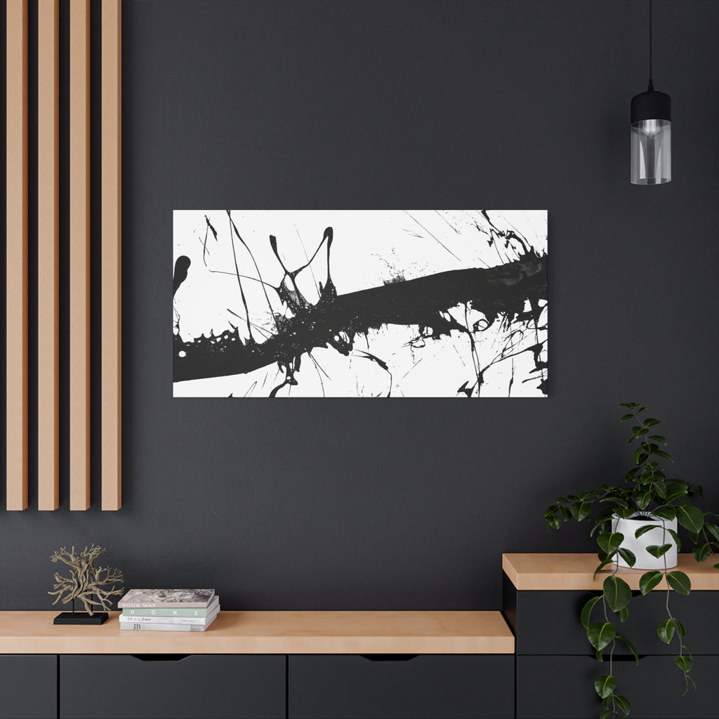 Contemporary Black Splash Art Canvas Wall Decor