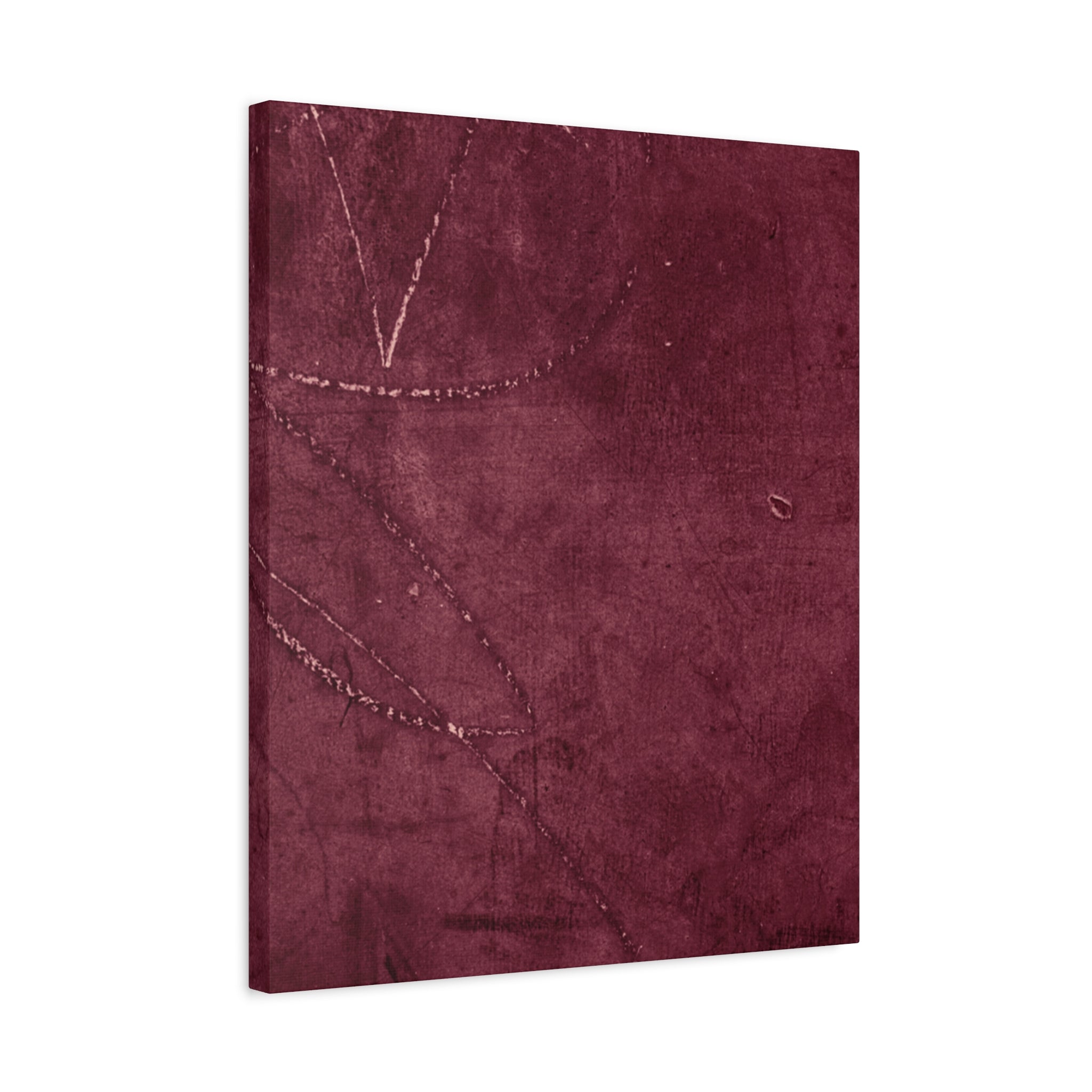 Modern Abstract Wall Art Canvas Print - Matte Burgundy Design