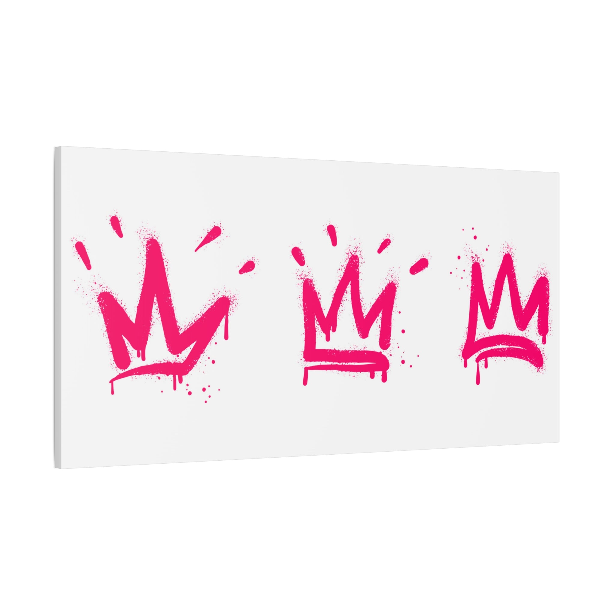 Pink Graffiti Crown Wall Art – Spray-Painted Urban Canvas Print for Street Style Decor and Pop Art Interiors