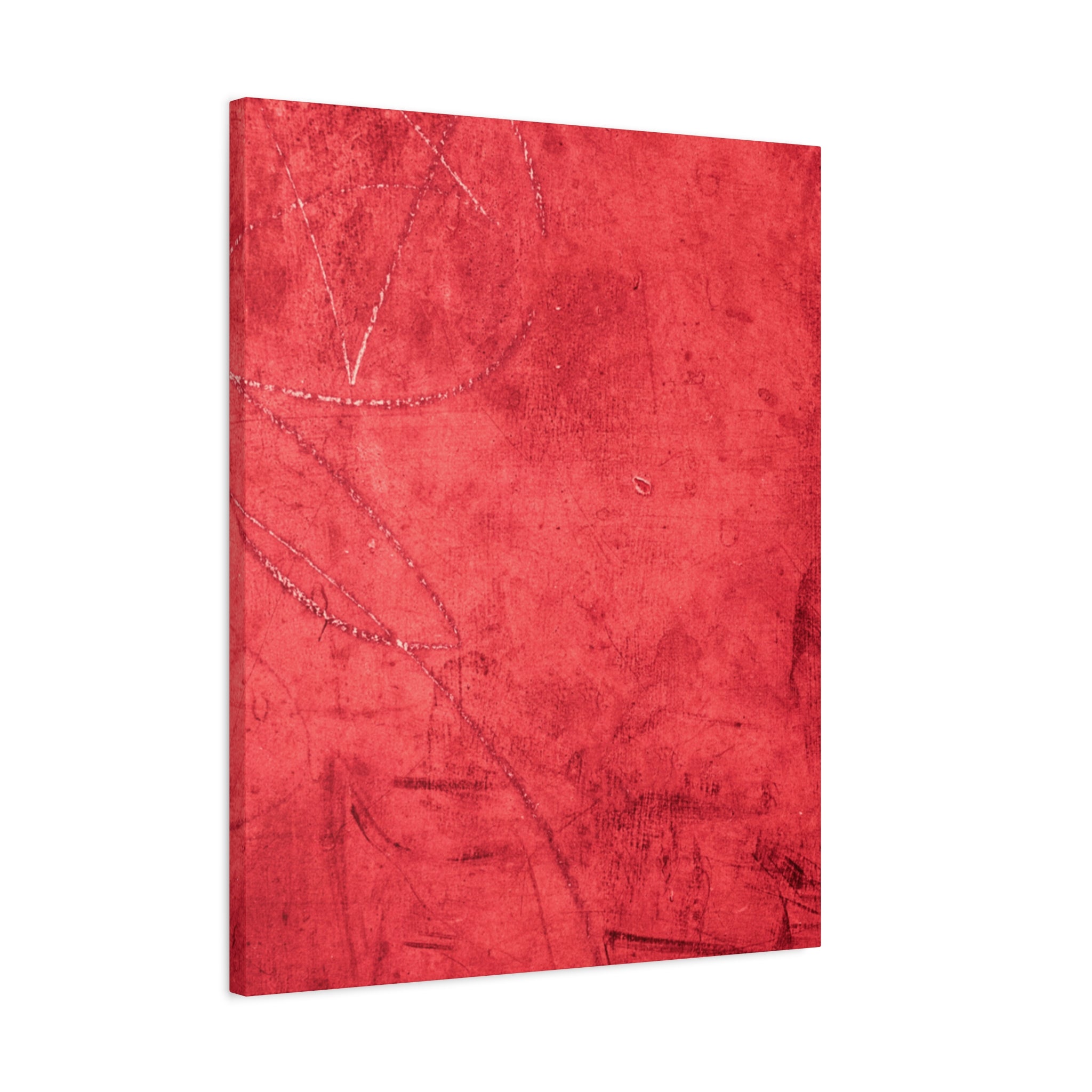 Red Grunge Texture Wall Art – Industrial Abstract Canvas Print with Scratched Surface for Bold Modern Spaces