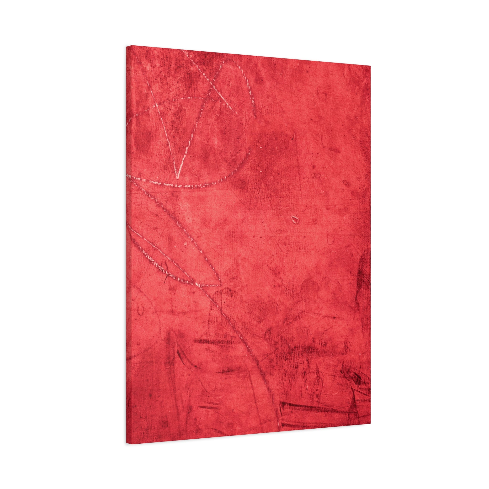 Red Grunge Texture Wall Art – Industrial Abstract Canvas Print with Scratched Surface for Bold Modern Spaces