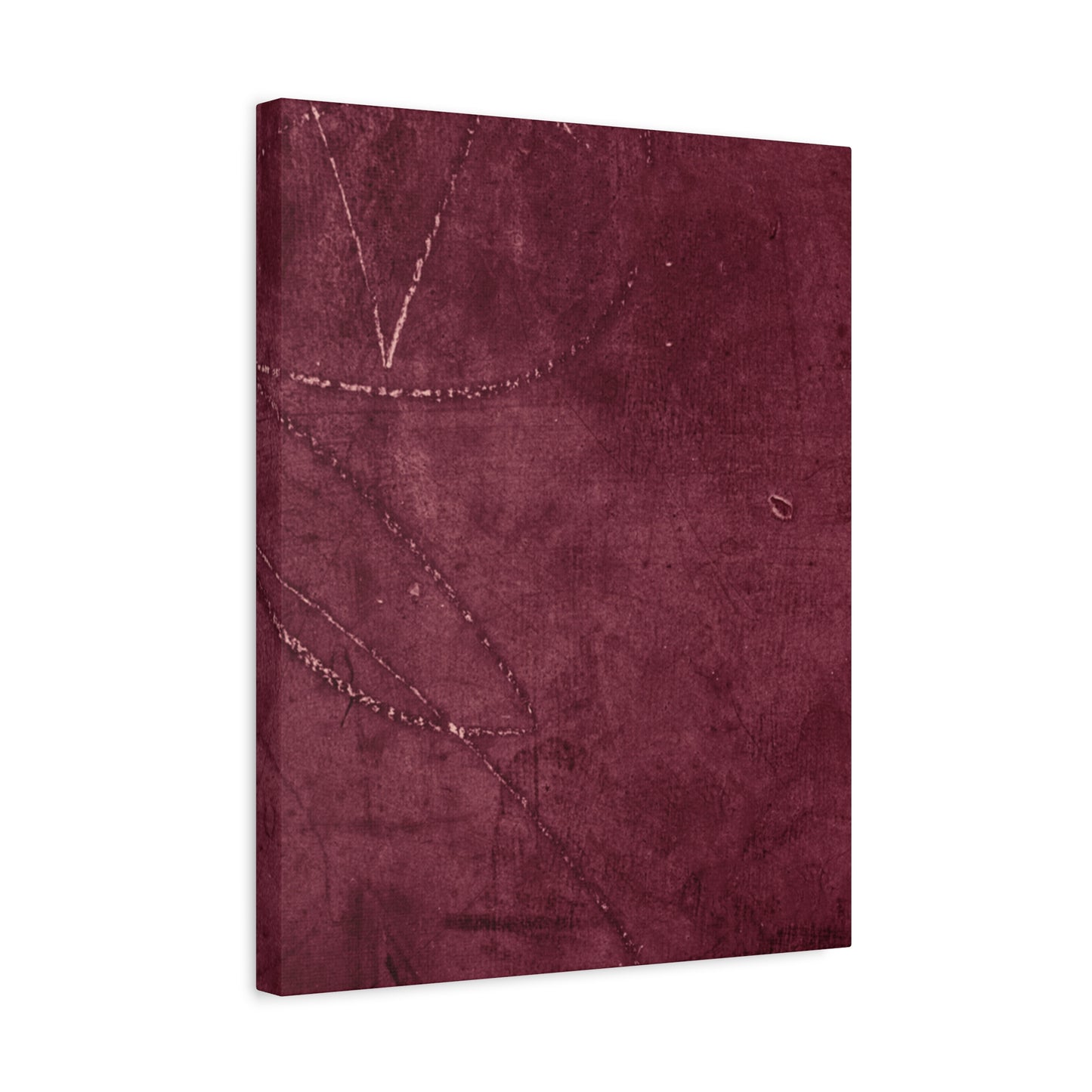 Modern Abstract Wall Art Canvas Print - Matte Burgundy Design