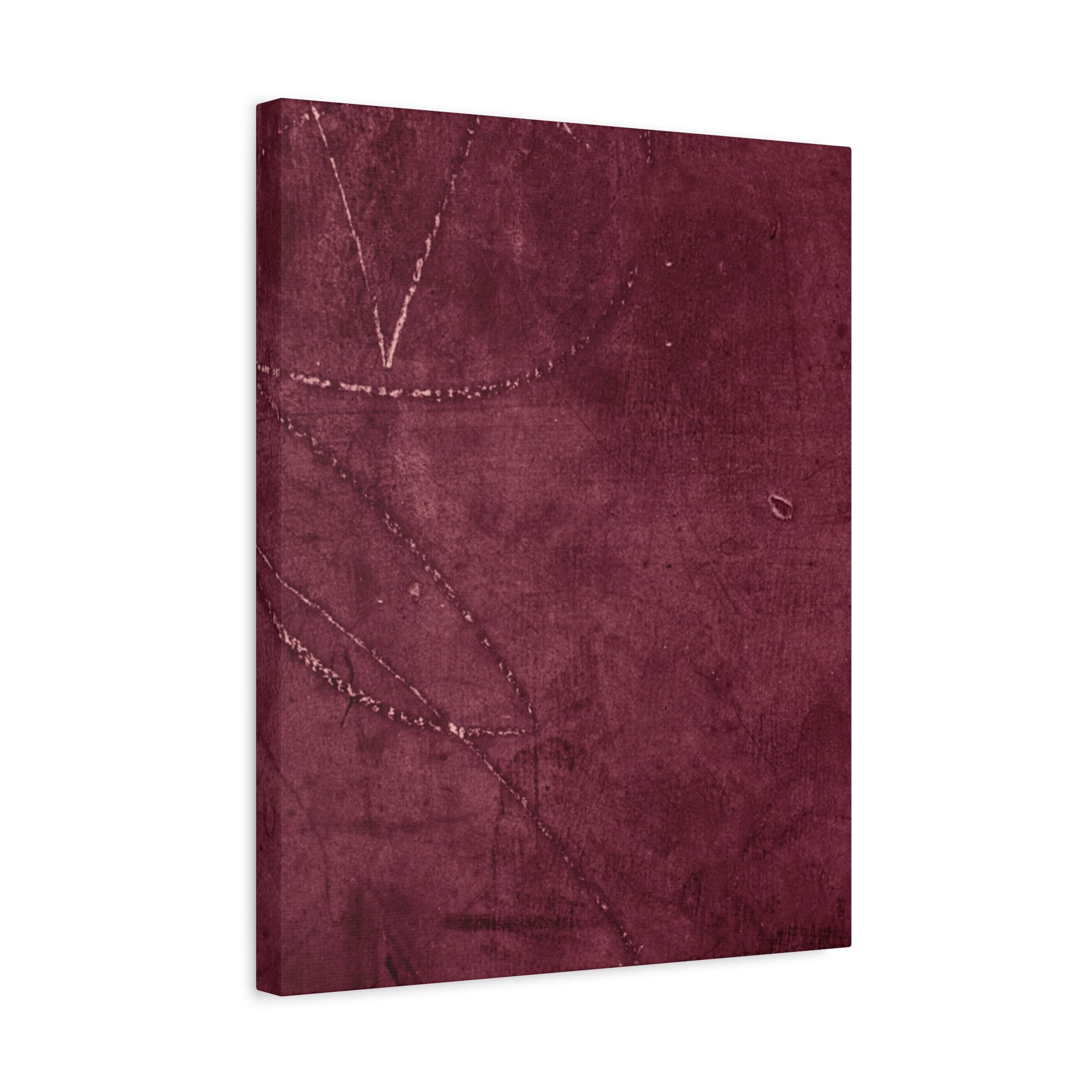 Modern Abstract Wall Art Canvas Print - Matte Burgundy Design