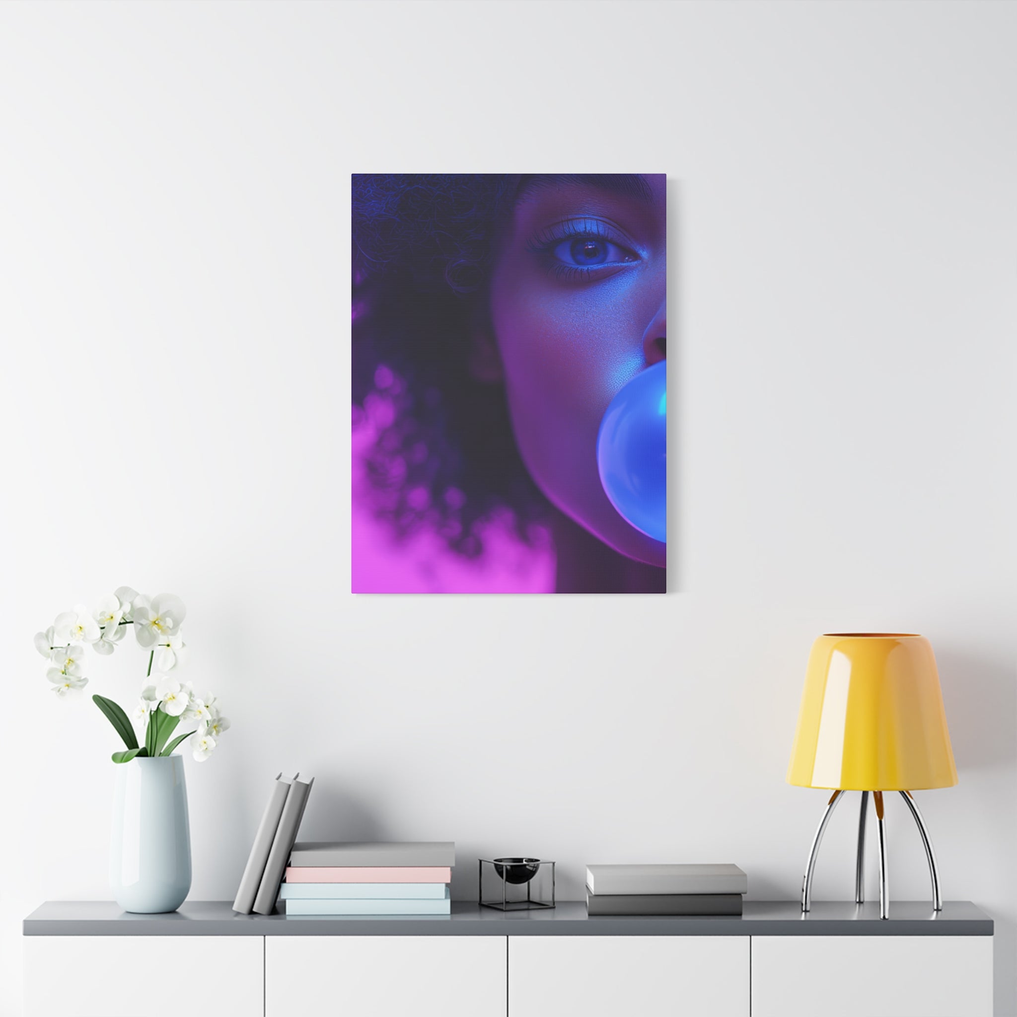 Colorful Bubblegum Canvas Art - Eye-Catching Stretched Wall Decor