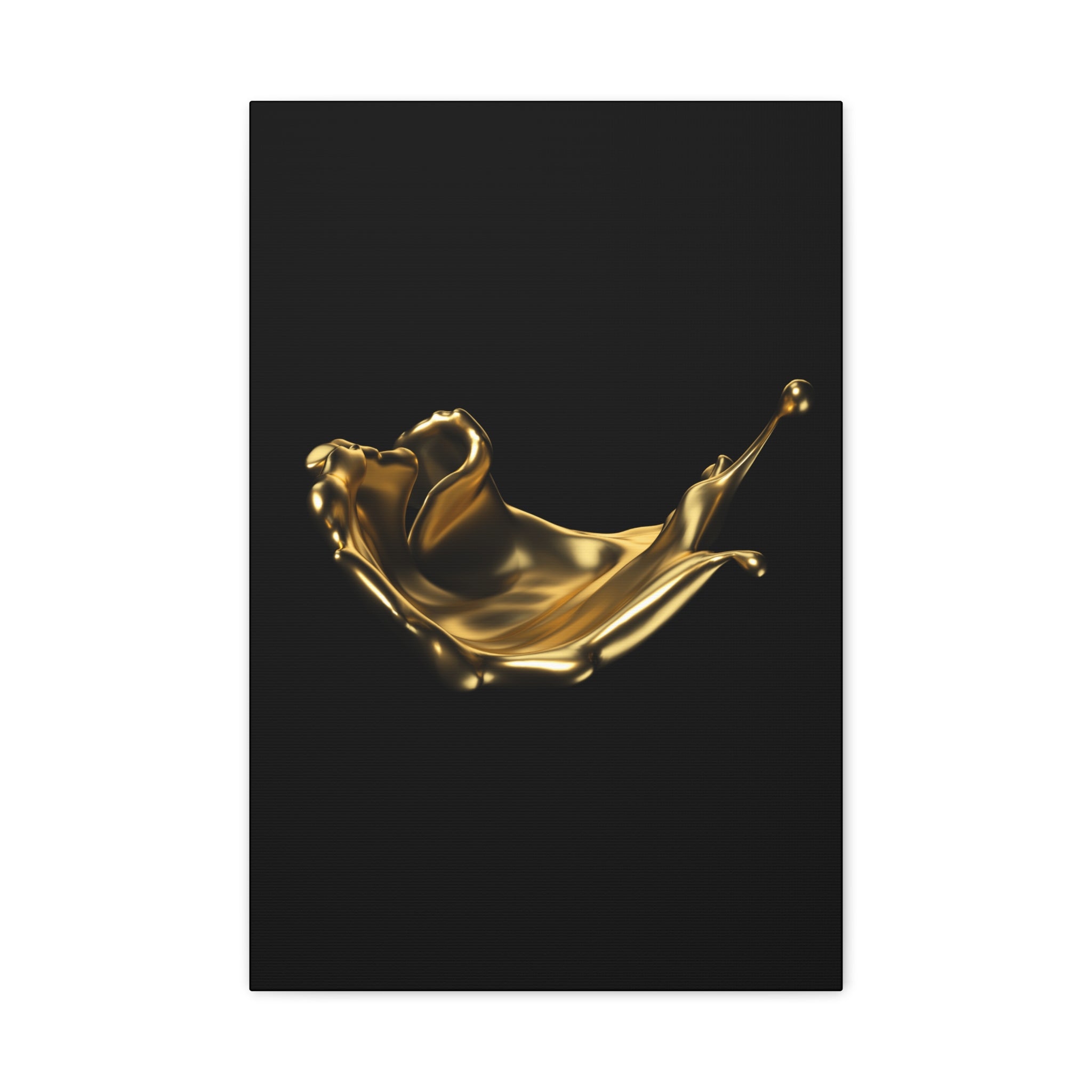 Golden Splash Art Canvas - Modern Black Decor for Stylish Homes