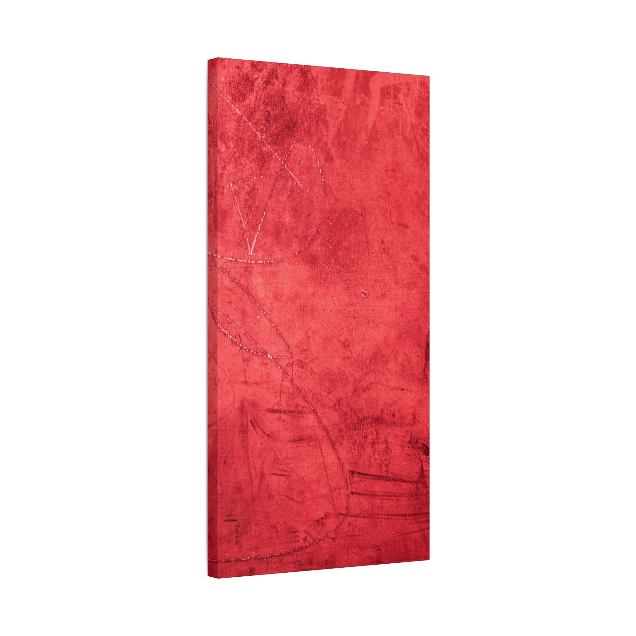 Red Grunge Texture Wall Art – Industrial Abstract Canvas Print with Scratched Surface for Bold Modern Spaces