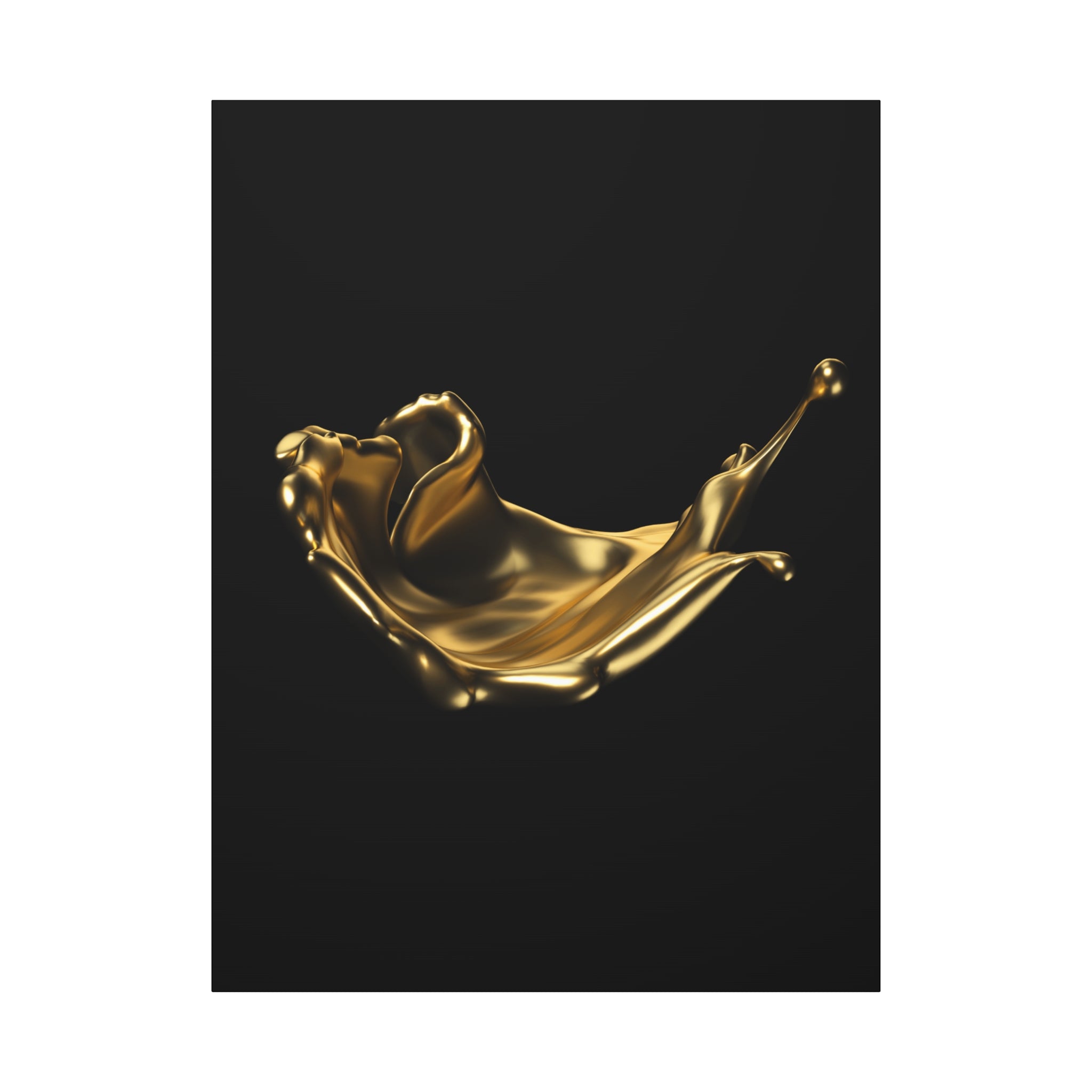Golden Splash Art Canvas - Modern Black Decor for Stylish Homes