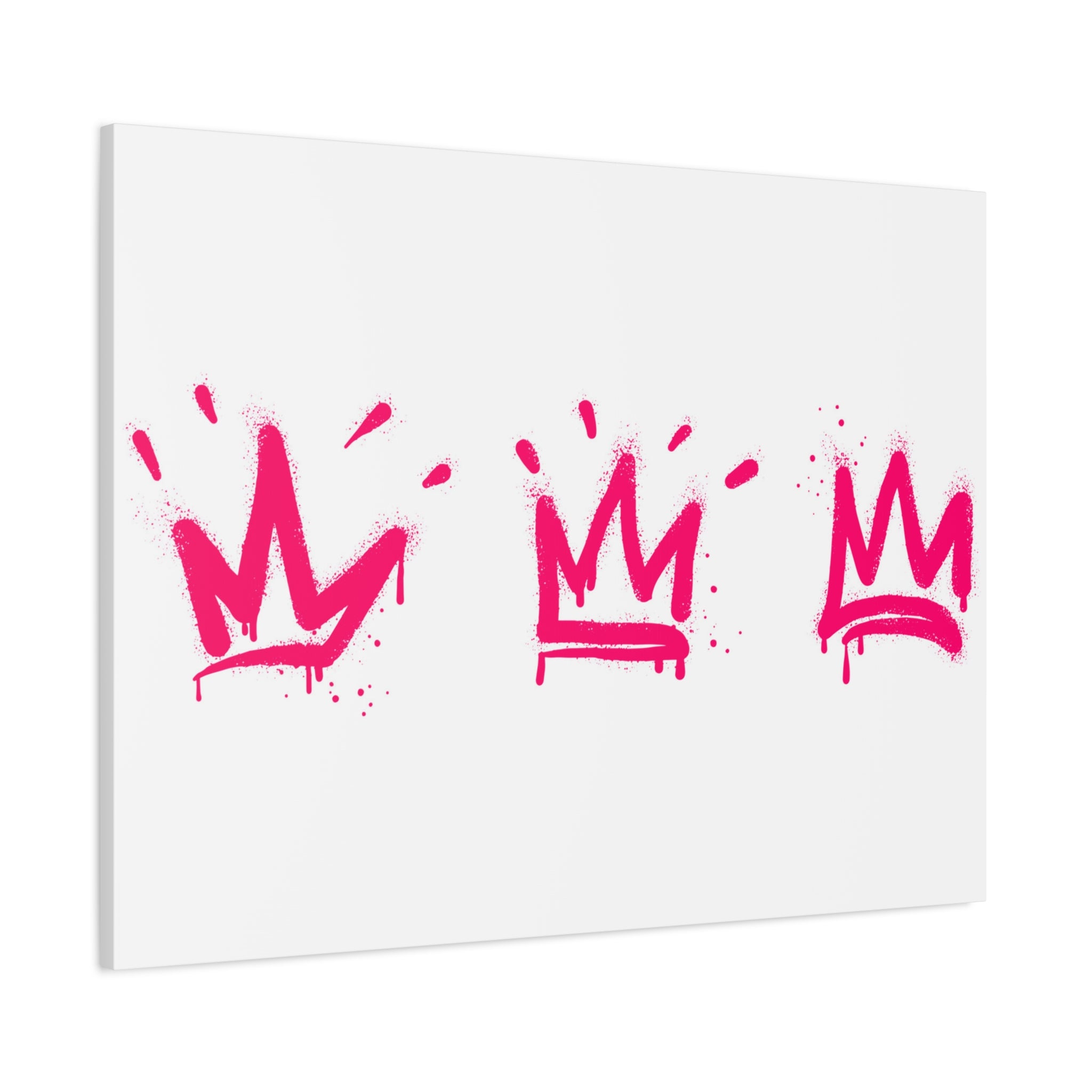 Pink Graffiti Crown Wall Art – Spray-Painted Urban Canvas Print for Street Style Decor and Pop Art Interiors