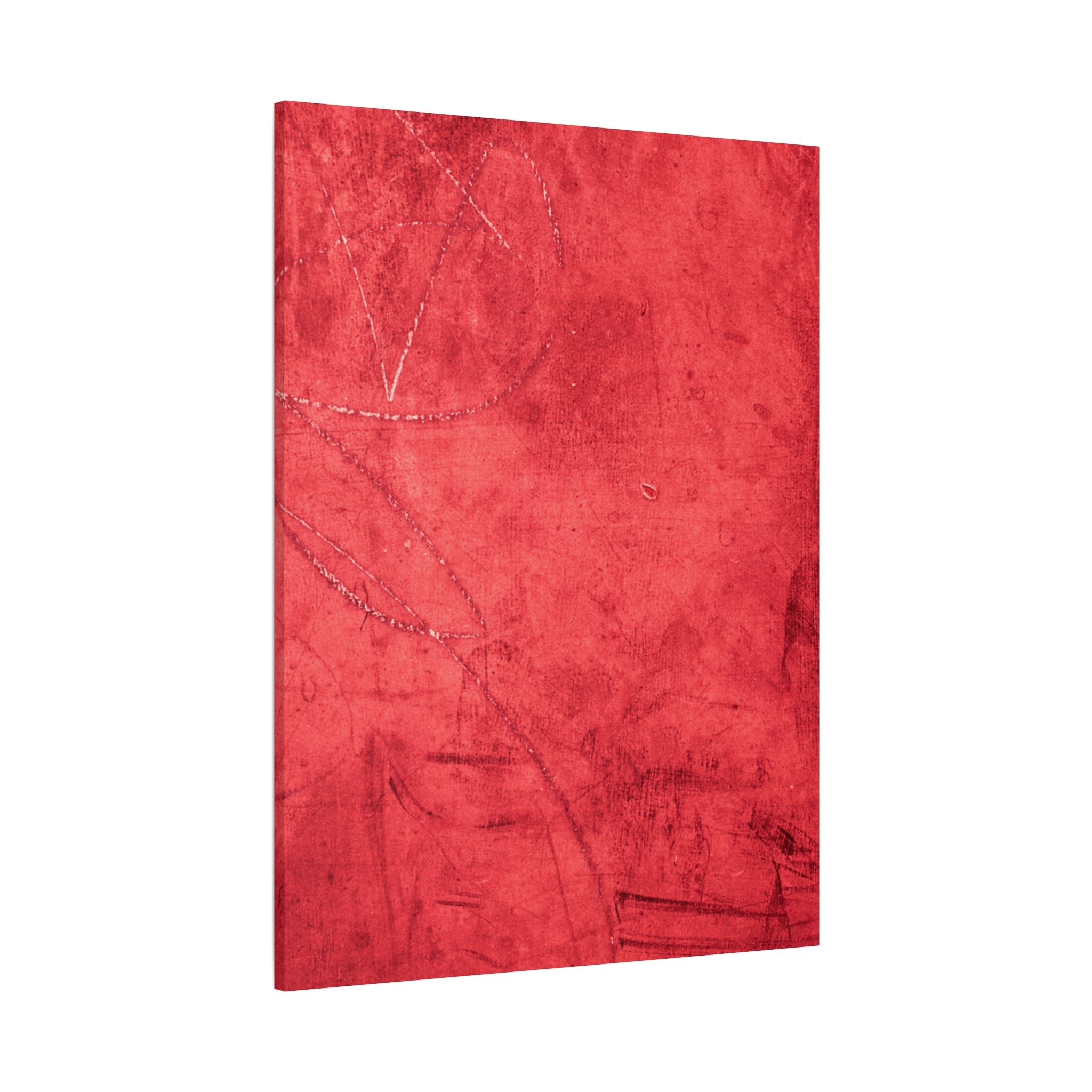 Red Grunge Texture Wall Art – Industrial Abstract Canvas Print with Scratched Surface for Bold Modern Spaces