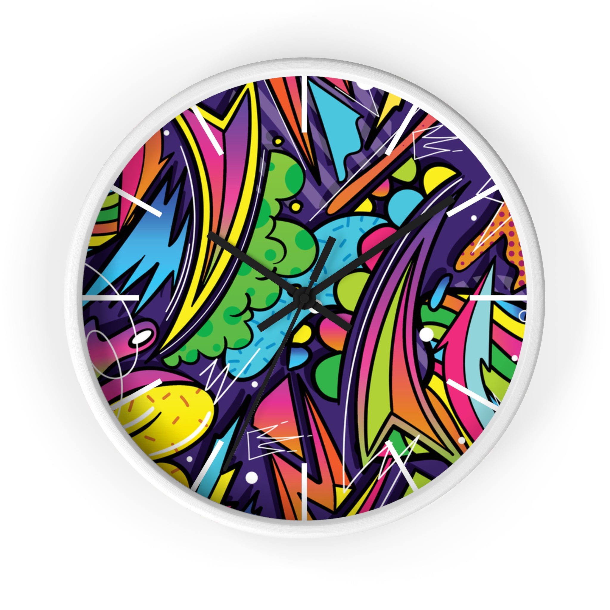 Urban Graffiti Wall Clock – Colorful Pop Art Decor for Modern Spaces