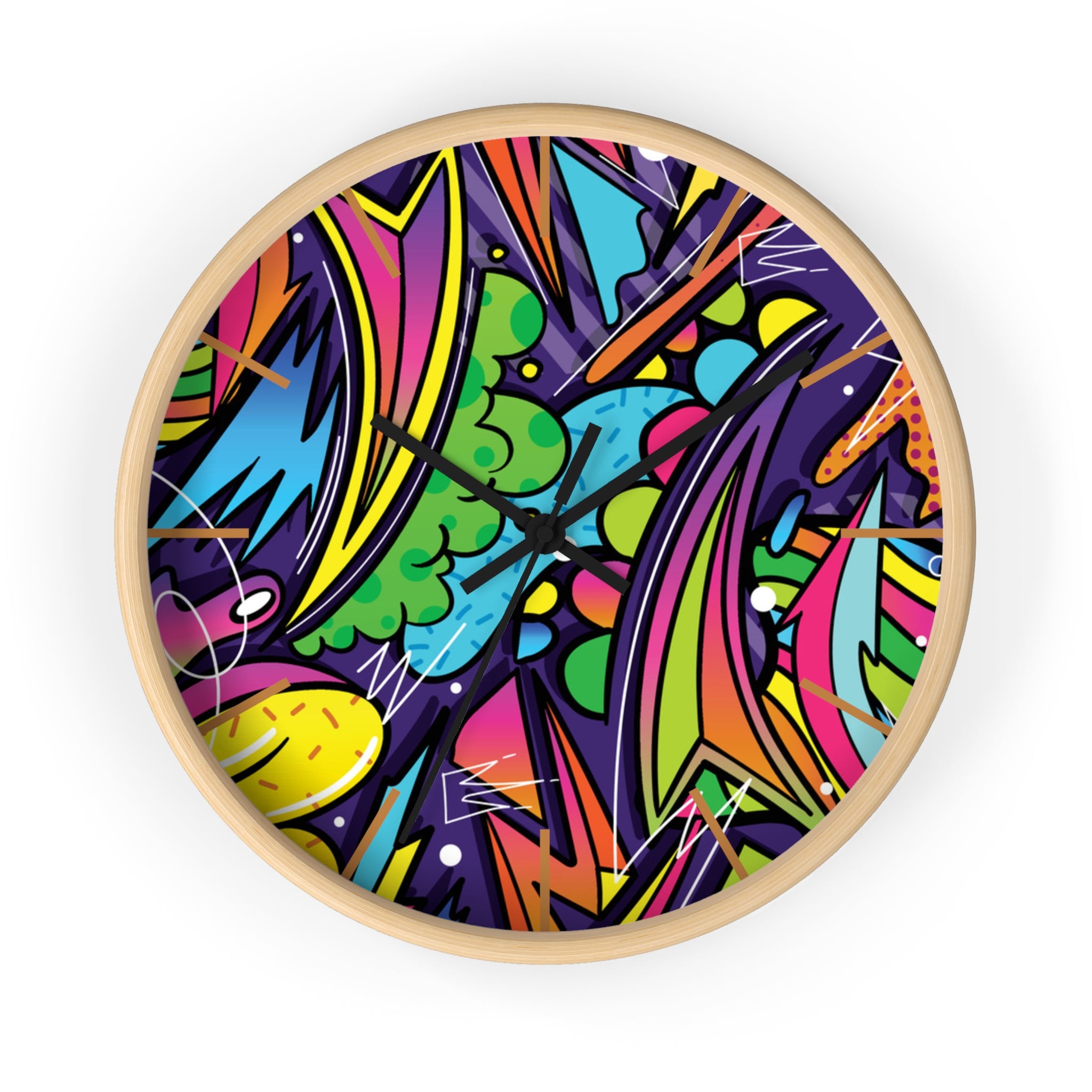 Urban Graffiti Wall Clock – Colorful Pop Art Decor for Modern Spaces