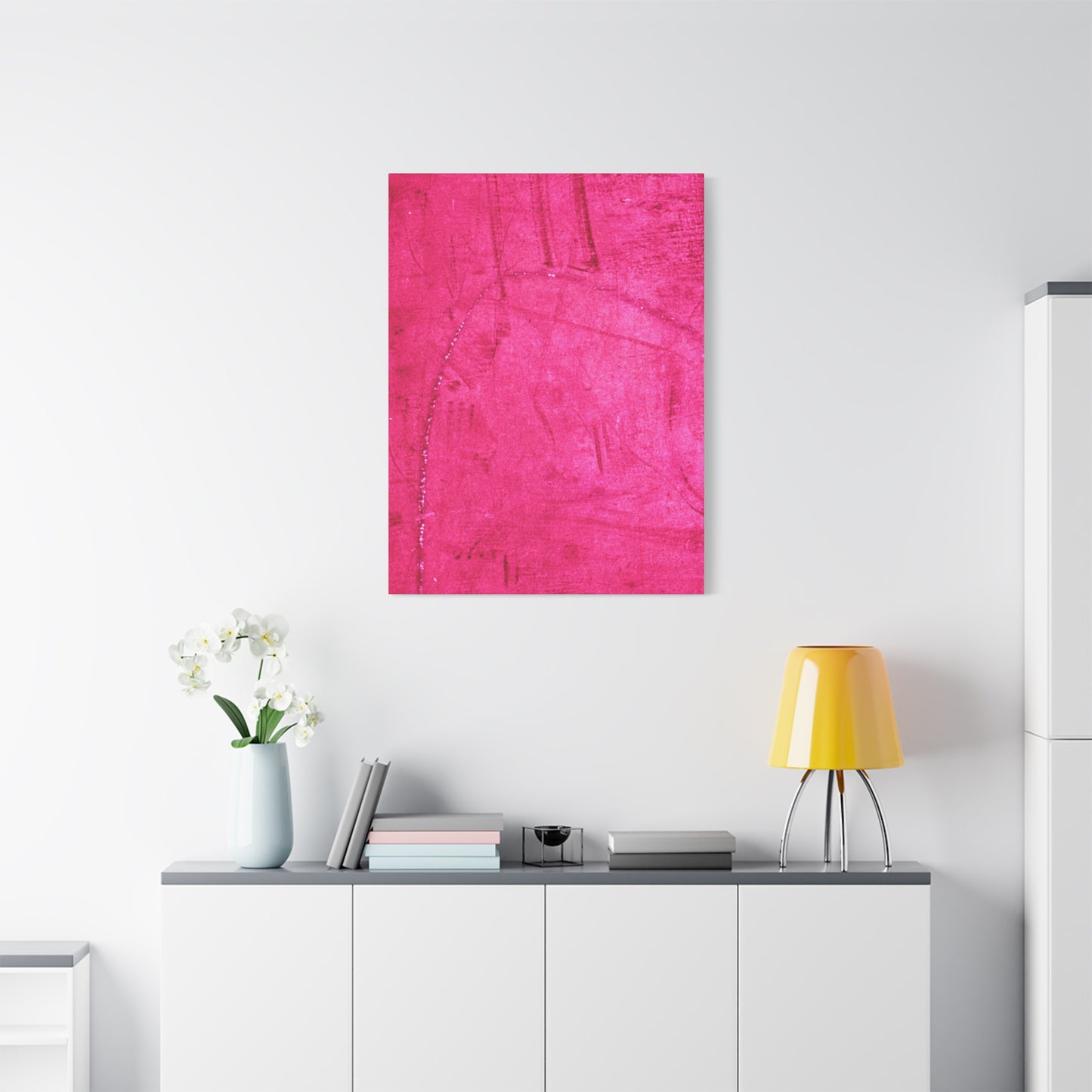 Vibrant Pink Stretched Canvas Art - 1.25" Matte Finish