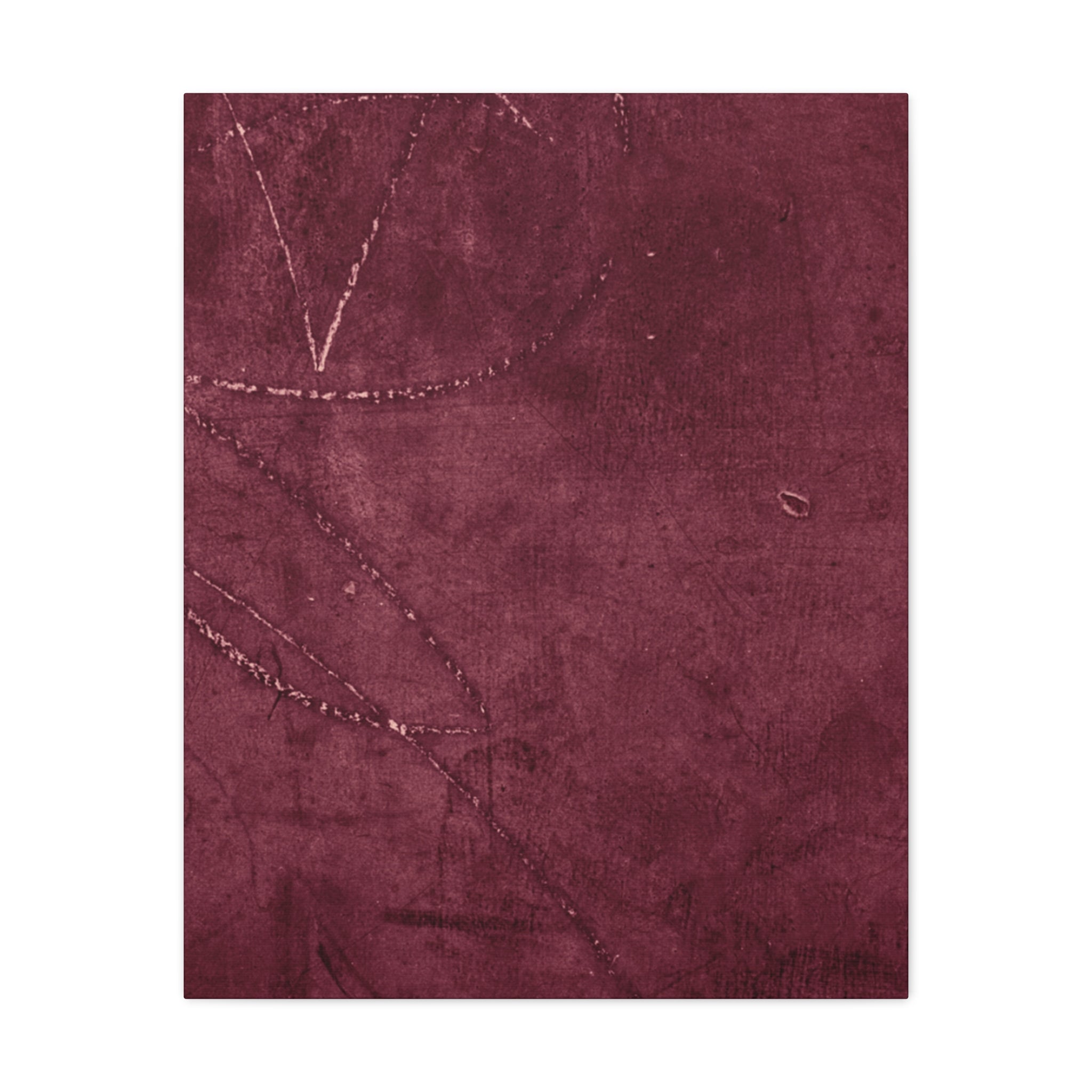 Modern Abstract Wall Art Canvas Print - Matte Burgundy Design