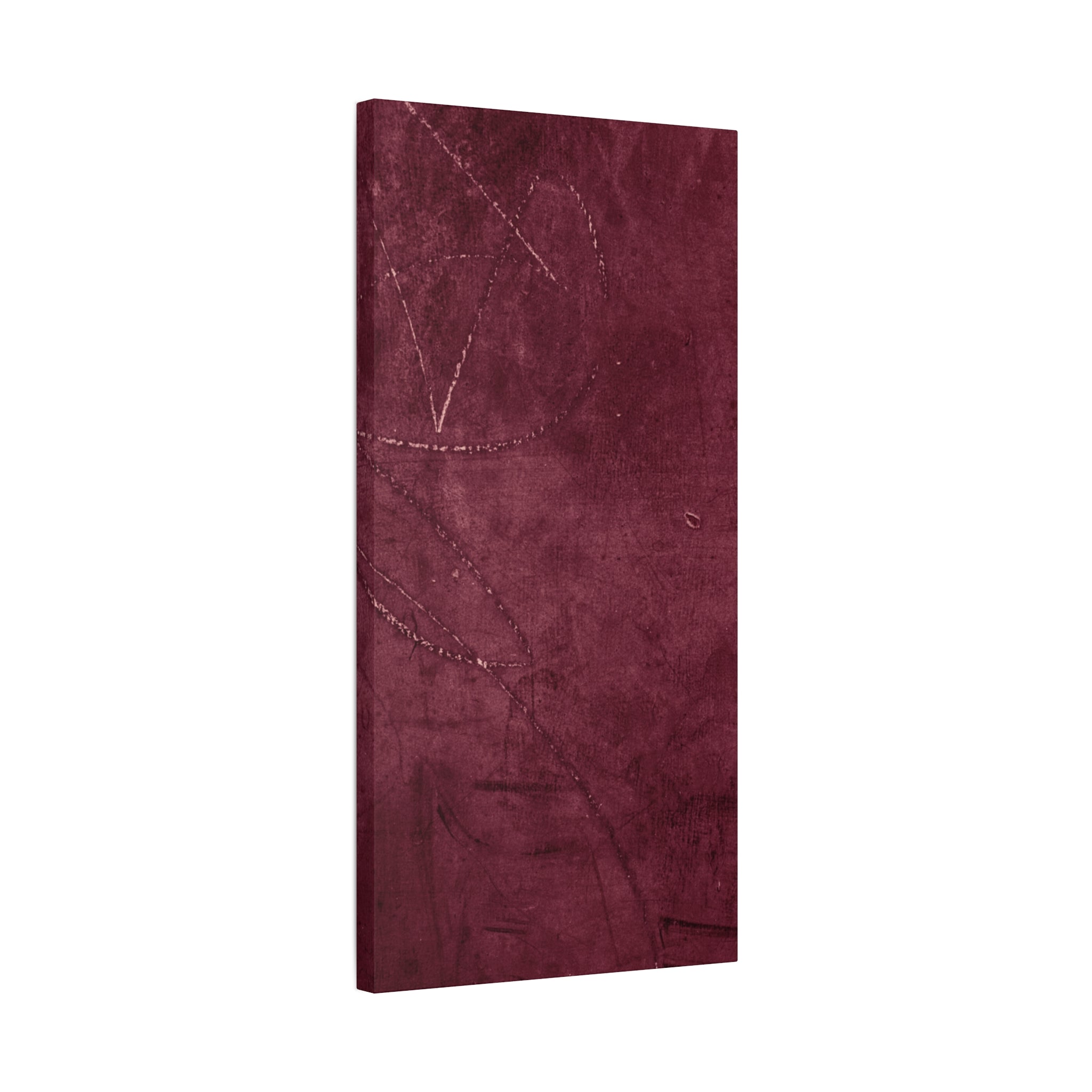 Modern Abstract Wall Art Canvas Print - Matte Burgundy Design