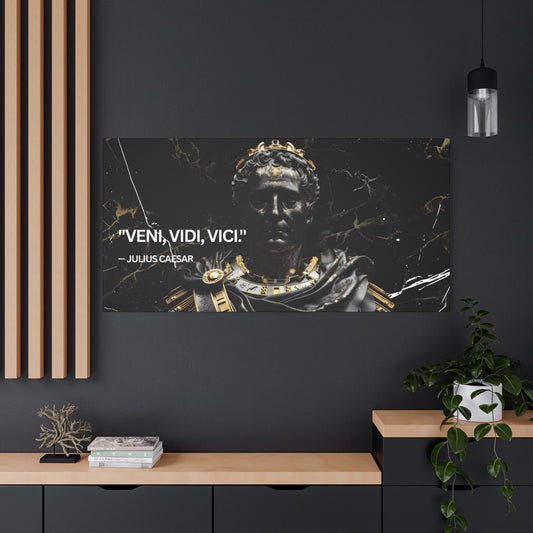 Inspirational Canvas Wall Art – "VENI, VIDI, VICI!" – Julius Caesar Quote