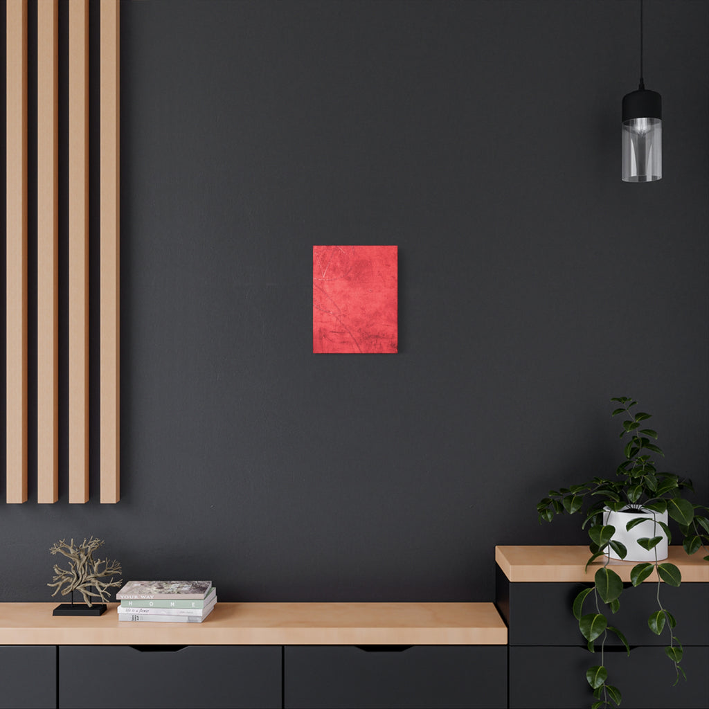 Red Grunge Texture Wall Art – Industrial Abstract Canvas Print with Scratched Surface for Bold Modern Spaces