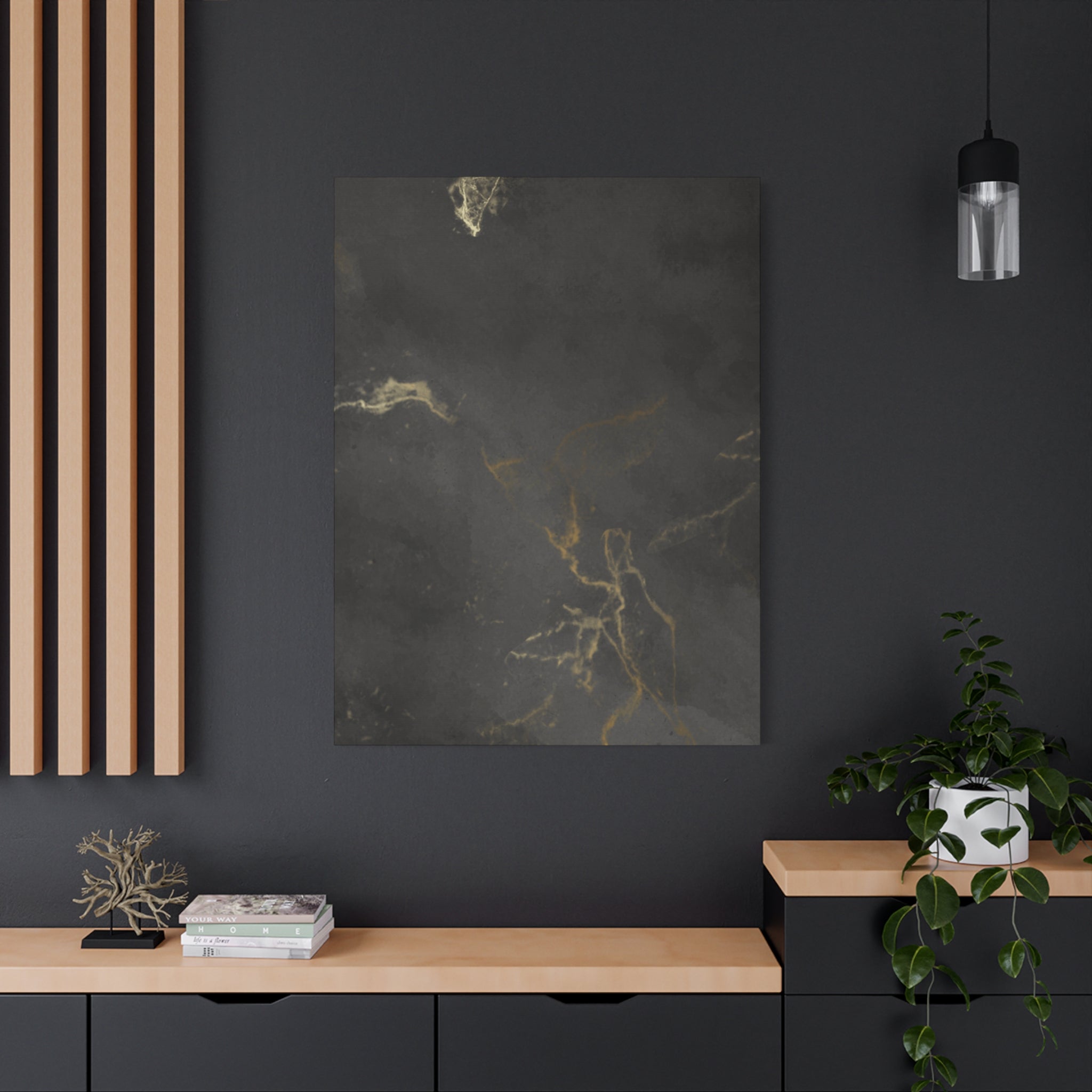 Modern Abstract Canvas Artwork - Stretched Matte Design 12"x 16"