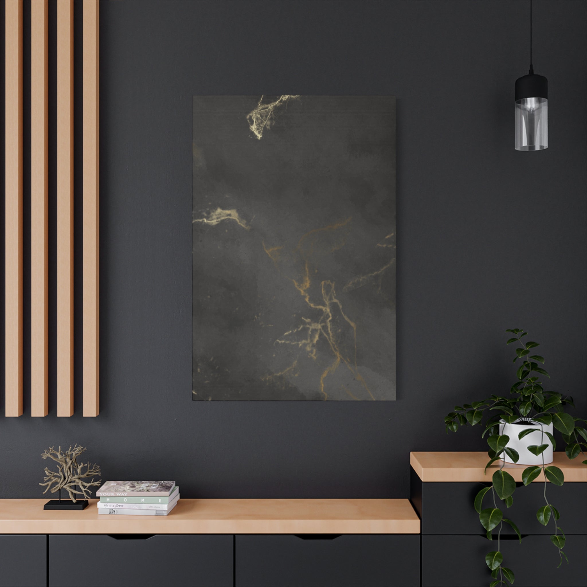 Modern Abstract Canvas Artwork - Stretched Matte Design 12"x 16"