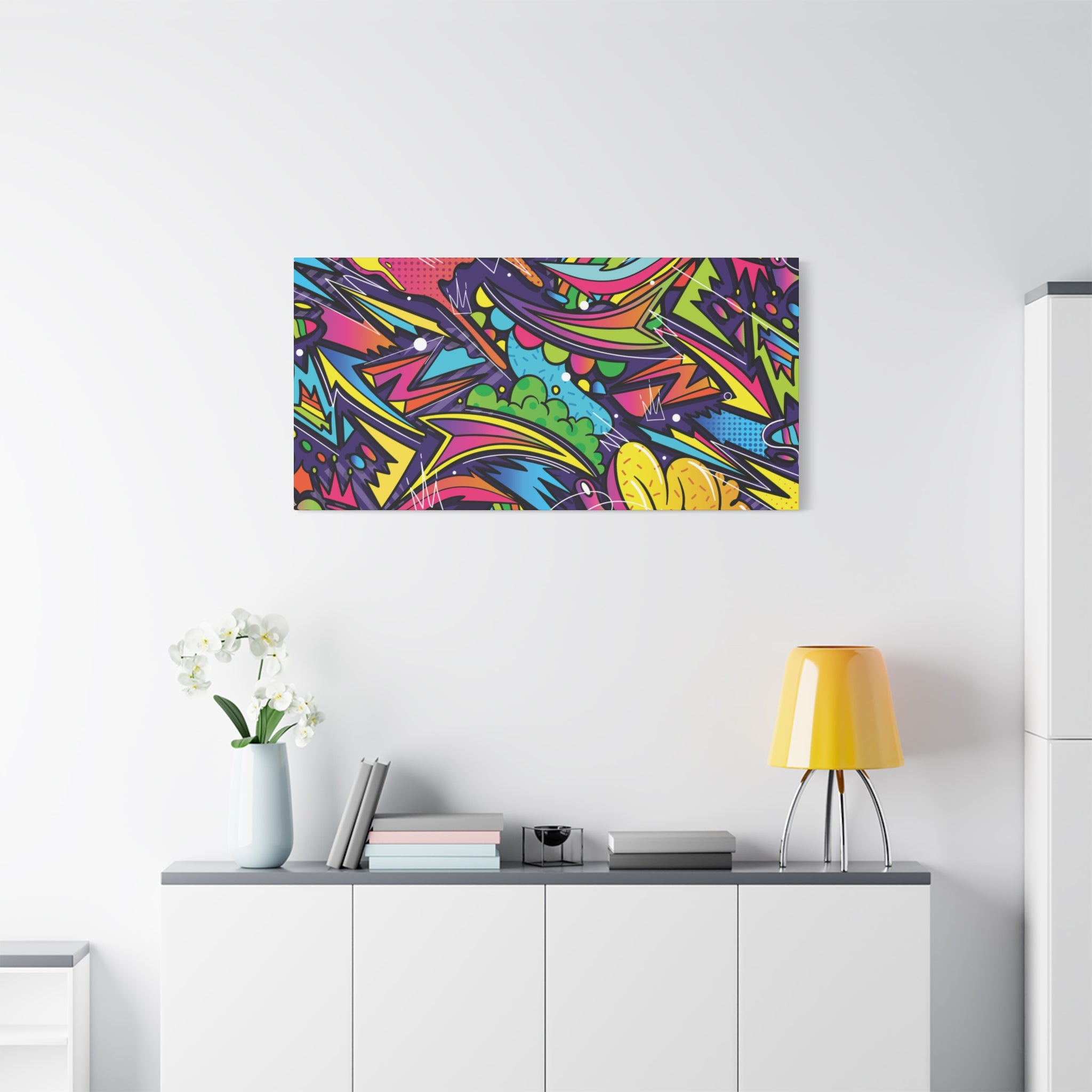 Graffiti Doodle Art Wall Print – Vibrant Urban Pop Abstract Canvas for Creative and Youthful Spaces