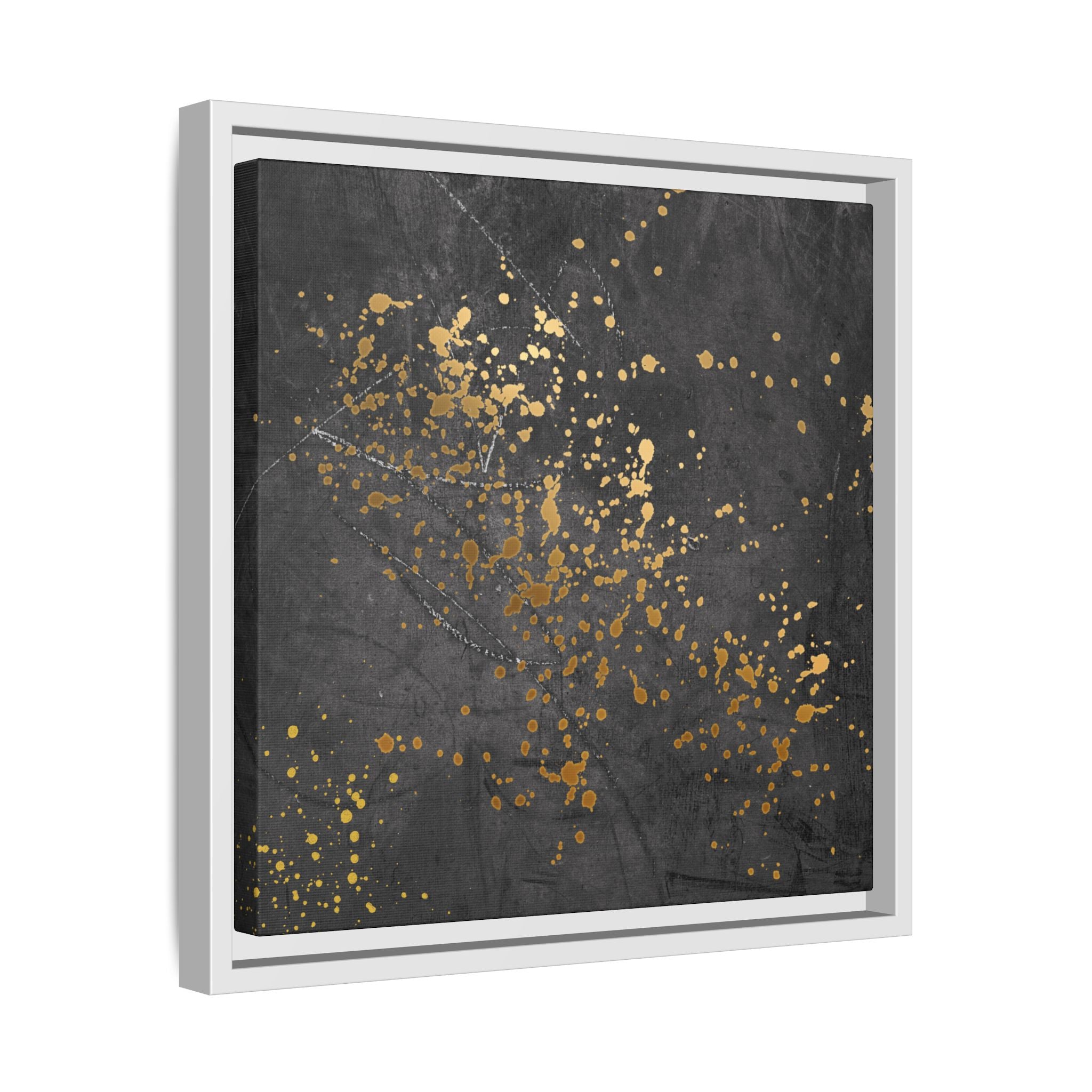 Elegant Gold Splash Canvas Art | Modern Home Decor, Wall Art, Framed Artwork, Living Room Accent, Gift Idea