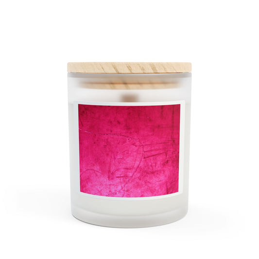 Aromatherapy Frosted Glass Candle - 11oz Pink Design for Relaxation & Decor