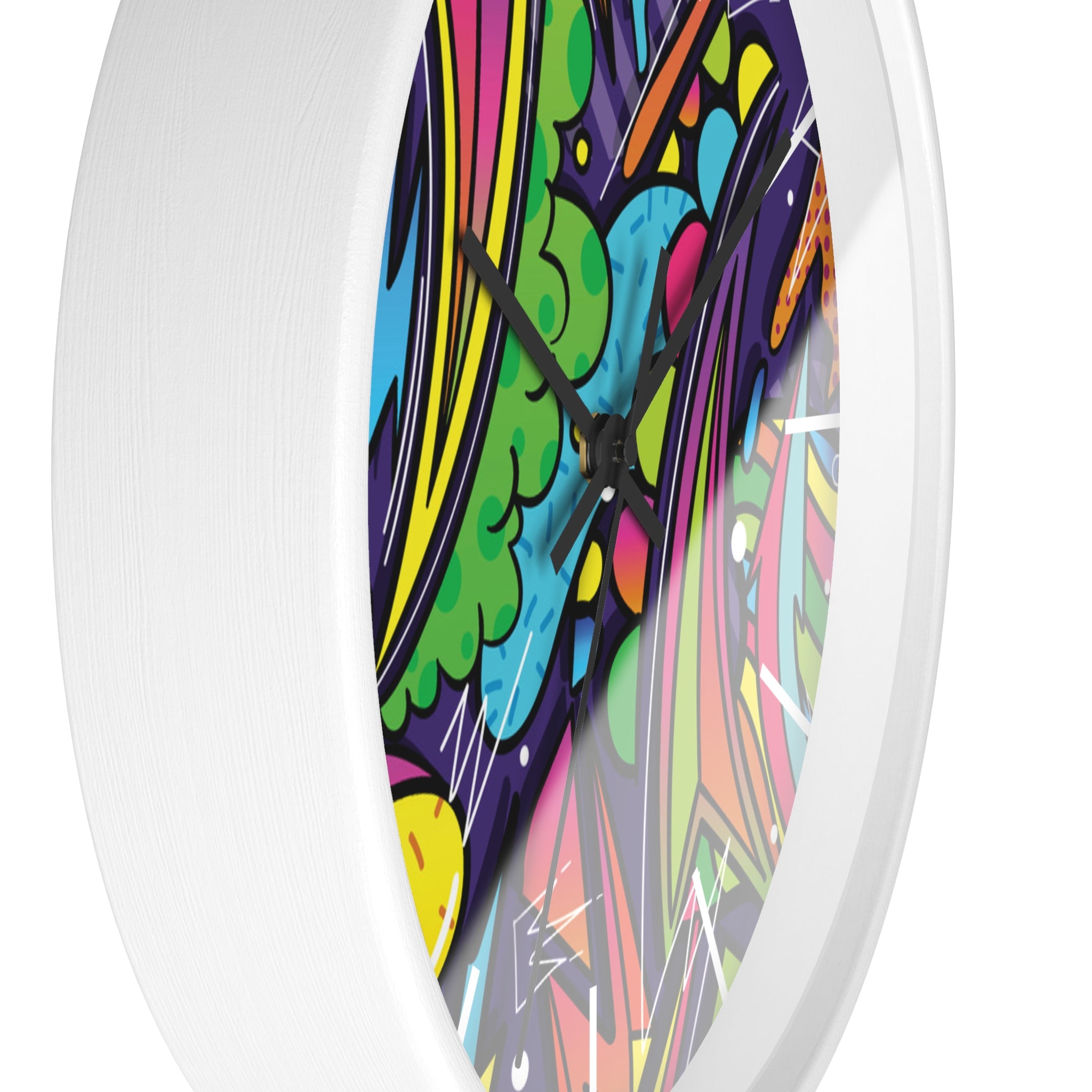 Urban Graffiti Wall Clock – Colorful Pop Art Decor for Modern Spaces