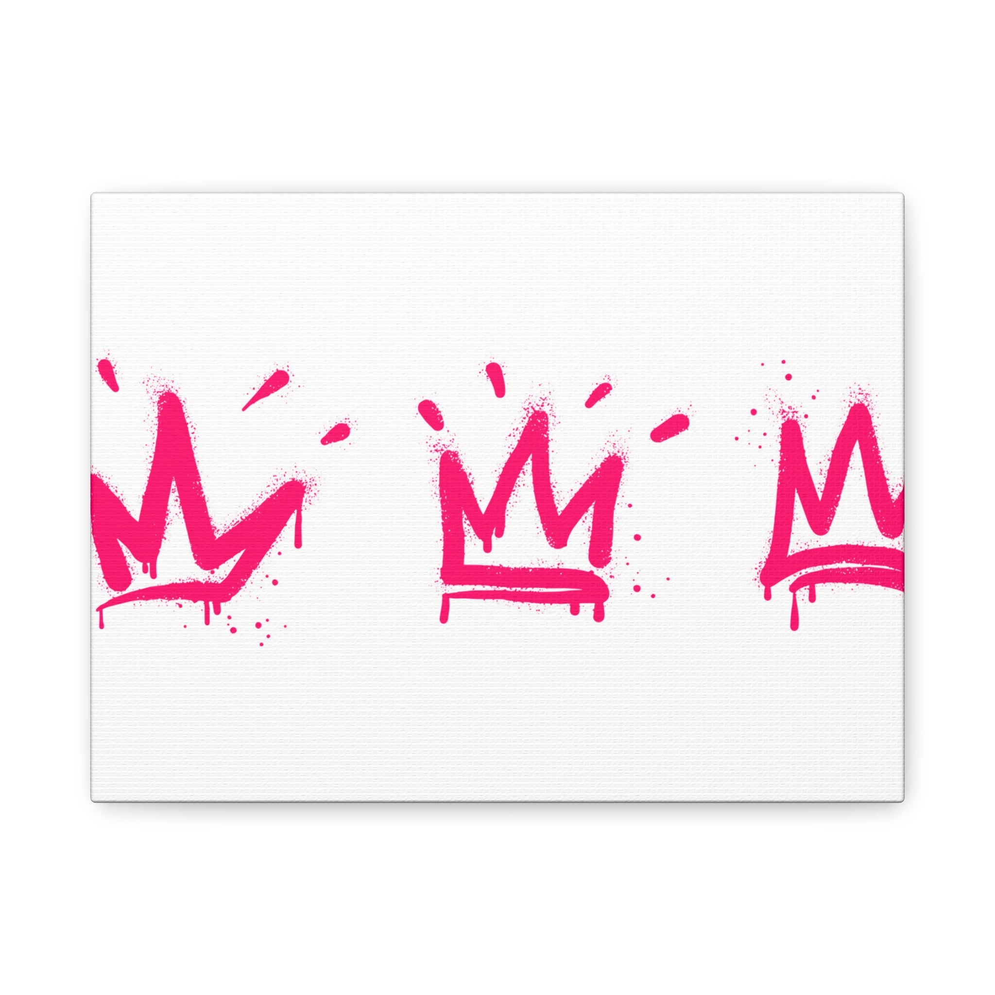 Pink Graffiti Crown Wall Art – Spray-Painted Urban Canvas Print for Street Style Decor and Pop Art Interiors