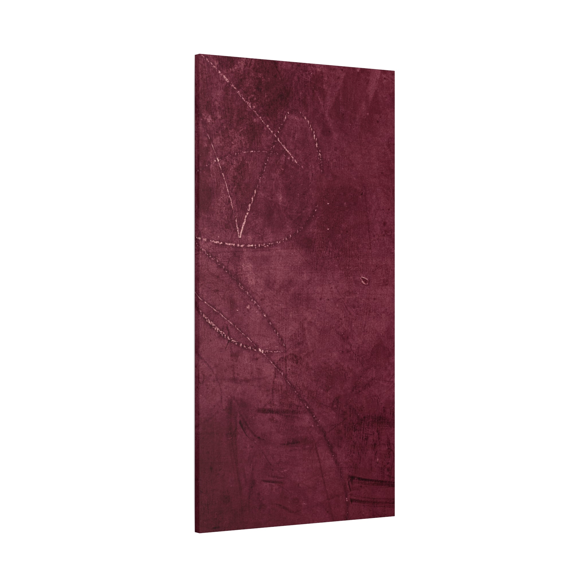 Modern Abstract Wall Art Canvas Print - Matte Burgundy Design